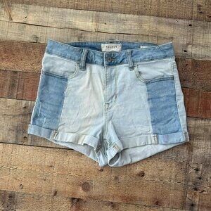 PacSun Women's Size 28 Super Stretch Color Block Shortie Denim Shorts